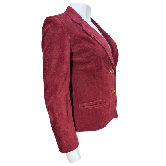 VTG 70's Burgundy/Maroon Suede WINLIT By Listeff Fashions Inc. Jacket VTG Sz 6 - Picture 3 of 12